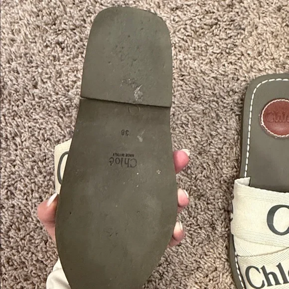 Chloé Sandals - Cream and Green - Picture 3 of 4